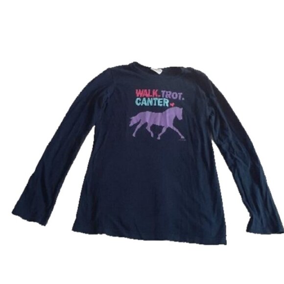 Stirrups Clothing Girl's Size XL (14-16) Navy Walk Trot Canter Long Sleeve Shirt - Picture 2 of 9